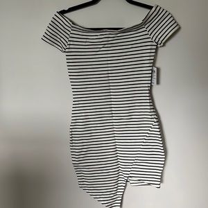 Asymmetrical Striped Bodycon Dress